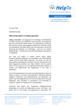Hilfe-Portal HelpTo in Cottbus gestartet