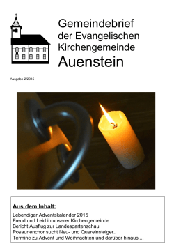 Gemeindebrief 02/15 - Evangelische Kirchengemeinde Auenstein