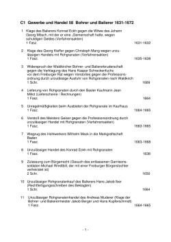 C1 Gewerbe und Handel 58 Bohrer und Balierer 1631-1672