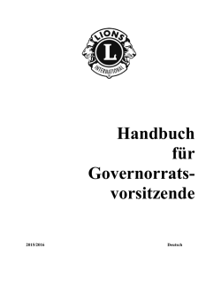Handbuch f&uuml;r Governorrats- vorsitzende