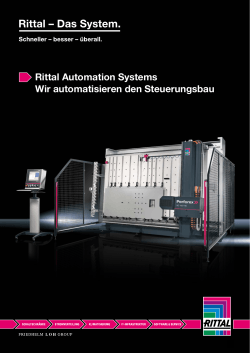 Rittal Automation Systems Wir automatisieren den Steuerungsbau