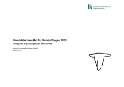 Handelsfuttermittel f&uuml;r Schafe/Ziegen 2015