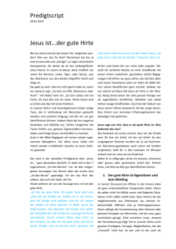 Jesus ist... der gute Hirte