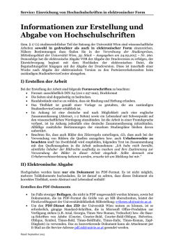 Informationen zur Erstellung und Abgabe von