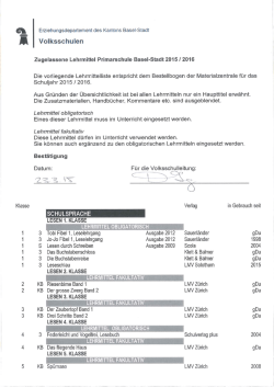 Lehrmittelliste Primar SJ 1516