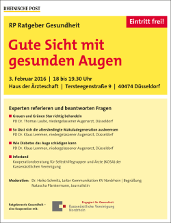RP Ratgeber Gesundheit: Gute Sicht mit gesunden Augen