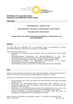 Richtlinien für gesundes Essen Deutsche internationale Schule Dubai