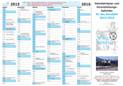 Heimfahrtplan und Veranstaltungs- kalender f&uuml;r das Schuljahr 2015