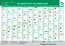 IHR WERTSTOFF-KALENDER 2016