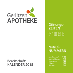 Bereitschafts-Kalender 2015