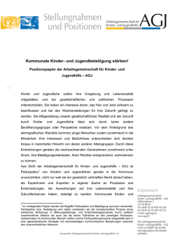 Kommunale Kinder- und Jugendbeteiligung stärken!