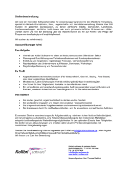 Stellenangebot als PDF - Kolibri software und systems GmbH