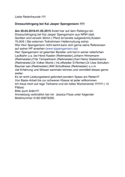 Dressurlehrgang bei Kai Jasper Spengemann