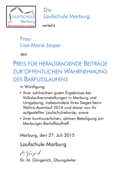 Die Laufschule Marburg Frau Lisa