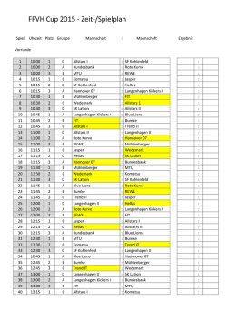 Spielplan Vorrunde
