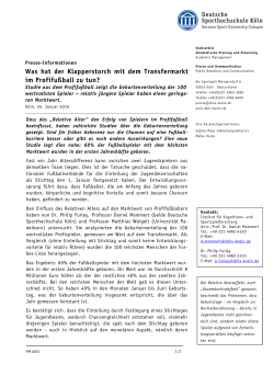 Die Presse-Info als PDF - Deutsche Sporthochschule Köln