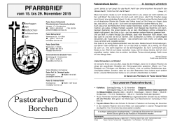 pfarrbrief - Pastoralverbund Borchen