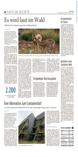 Tageblatt, vom: Donnerstag, 15. Oktober 2015