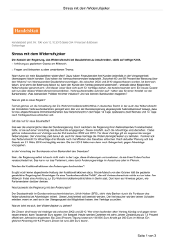 Stress mit dem Widerrufsjoker