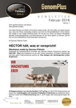 Newsletter German Piétrain Feb 2016