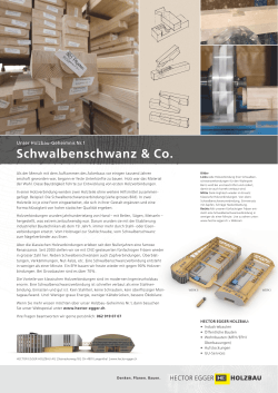 Schwalbenschwanz & Co. - Hector Egger Holzbau AG