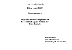 Hector-Kinderakademie - Begabtenf&ouml;rderung in Bad Waldsee