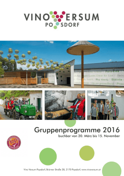 Gruppenprogramme 2016