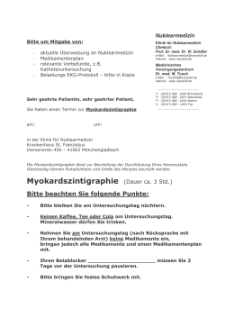 Myokardszintigraphie (Dauer ca. 3 Std.)