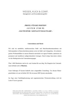 Stellenprofil drucken - Weiser, Kuck & Comp. - Management
