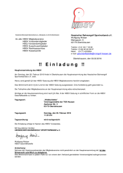 HBSV Hauptversammlung 2016 - Hessischer Bahnengolf