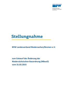 NBauO - BFW Landesverband Niedersachsen/Bremen eV