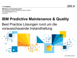 IBM Predictive Maintenance & Quality Best Practice L&ouml;sungen rund
