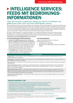 IntellIgence ServIceS: FeedS mIt BedrOHUngS