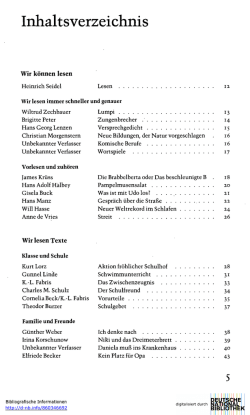 Inhaltsverzeichnis