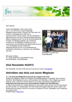 bfub Newsletter 04/2015 - Bundesverband für Umweltberatung e.V.
