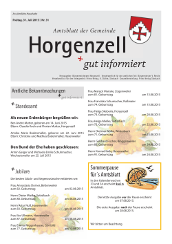 Ausgabe vom 31. Juli 2015