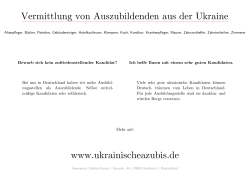 Flyer-Download - Vermittlung von Auszubildenden aus der Ukraine