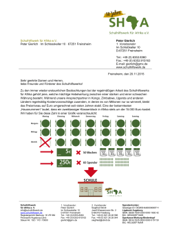 aktueller Newsletter - Schulhilfswerk für Afrika