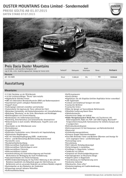 DUSTER MOUNTAINS Extra Limited - Sondermodell Preis