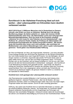 Durchbruch in der Alzheimer-Forschung l&auml;sst auf sich warten &ndash; aber