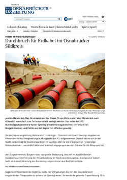 Durchbruch f&uuml;r Erdkabel im Osnabr&uuml;cker S&uuml;dkreis