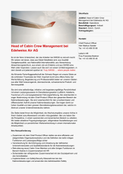 Head of Cabin Crew Management bei Edelweiss Air AG