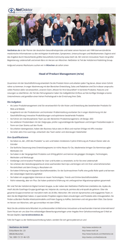 Head of Product Management (m/w)
