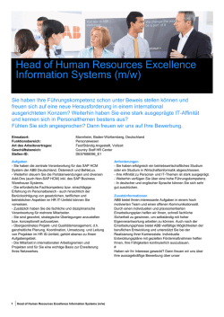Head of Human Resources Excellence Information Systems