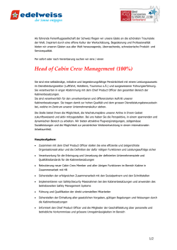 Head of Cabin Crew Management (100%)