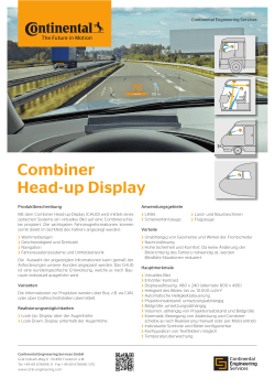 Combiner Head-up Display - bei Continental Engineering Services
