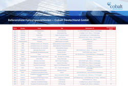 Referenzliste Führungspositionen – Cobalt Deutschland GmbH