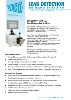 WILCOMAT HSA-Lab Head Space Gas Analyzer
