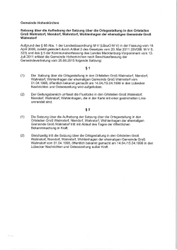 Gro&szlig; Walmstorf, Niendorf&sbquo; Wahrstorf, Woblenhagen der ehemaligen