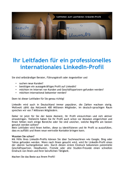 Ihr Leitfaden f&uuml;r ein professionelles internationales LinkedIn